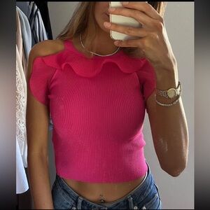 Zara Pink Ruffled top